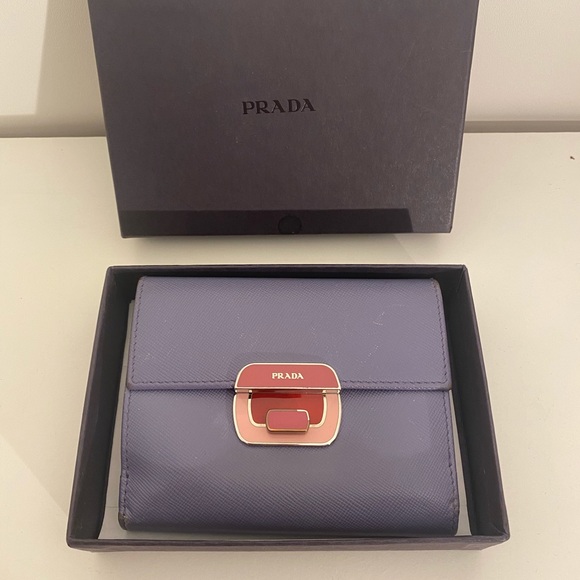 Prada Handbags - Purple Prada Saffiano Leather Wallet